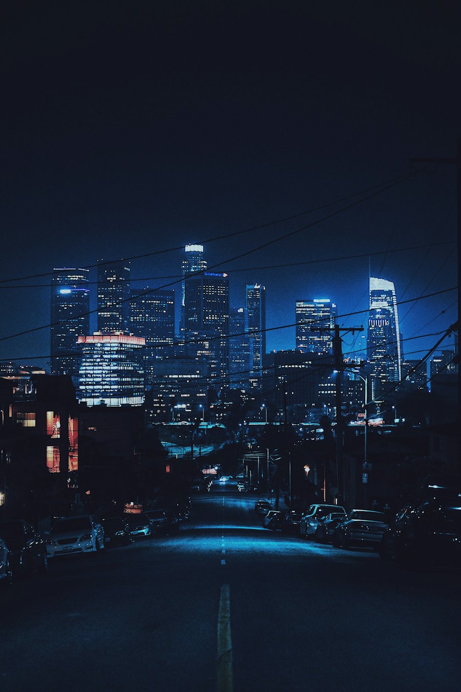 City skyline at night