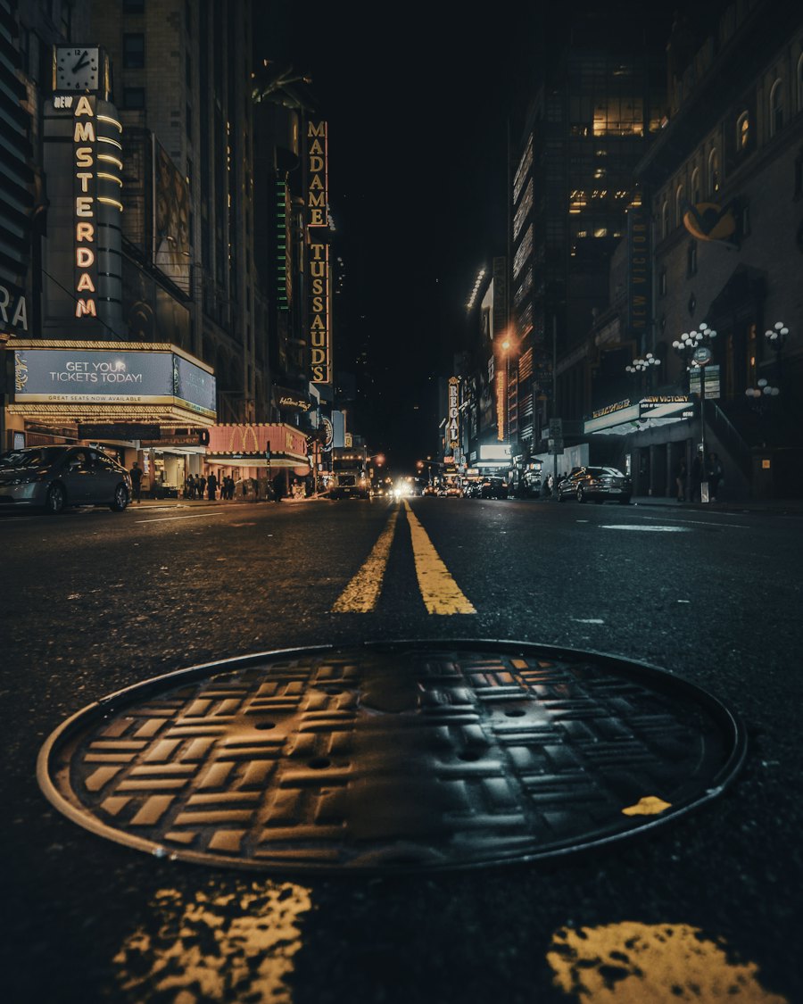 City street at night