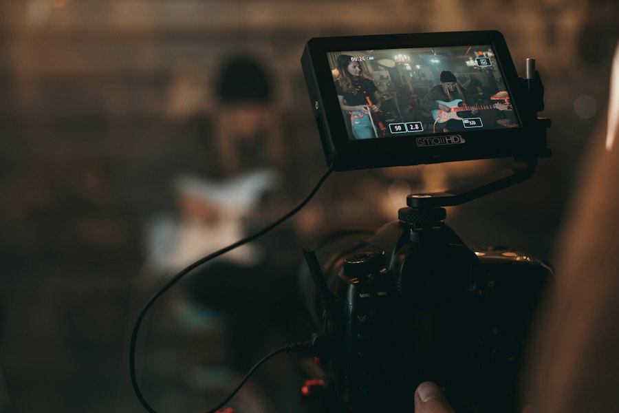 Camera monitor showing a band